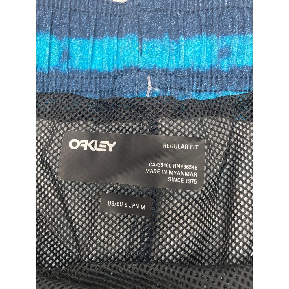 Oakley Blur Stripes RC‎ 16" Beachshort Men's Small NWT Blue Striped Swim Trunks - Picture 5 of 7